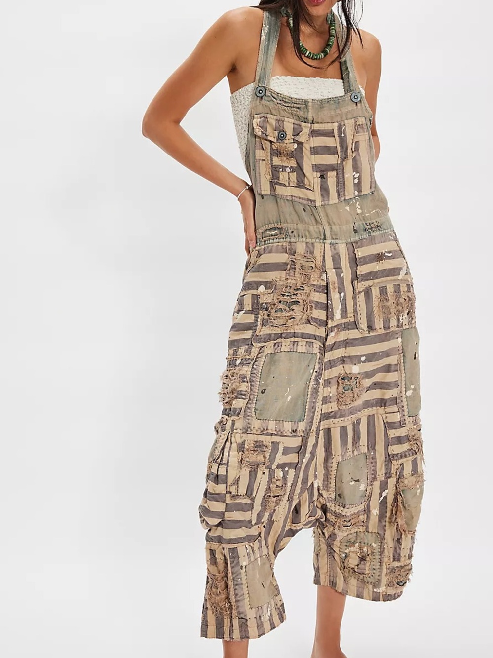 Magnolia Pearl Patchwork Frankie Overalls